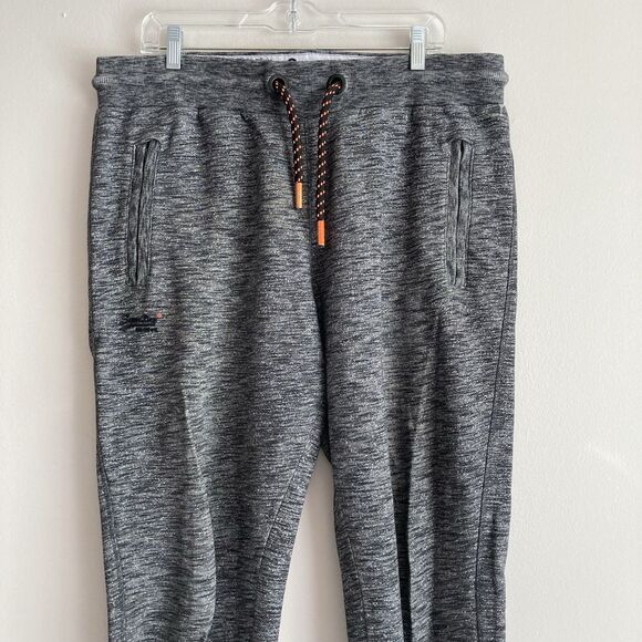 Superdry Orange Label Joggers Mens XL Gray Slim Fit Fleece Lined Sweatpants - Picture 5 of 11